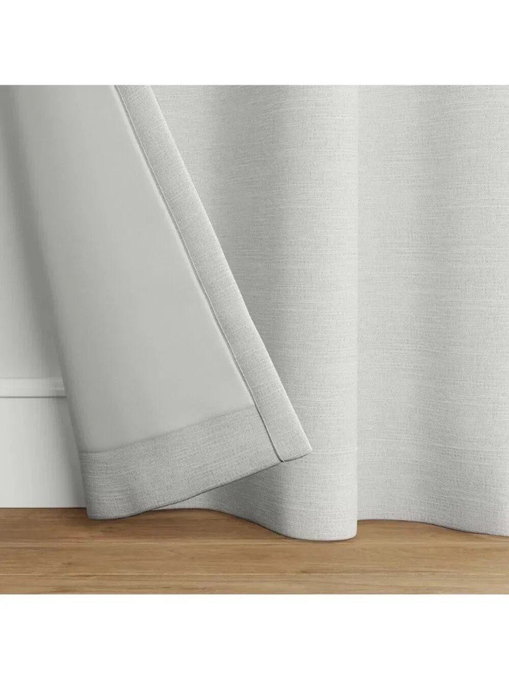 Threshold Light Gray Textural Overlay Single Blackout Curtain Panel 50